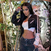 Veste gothique femme cuire vegan style motarde