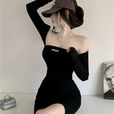 Robe gothique femme noire reversible coupe courte