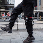 Pantalon gothique homme urban large noir & rouge