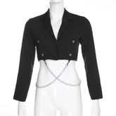 Blazer gothique femme coupe crop top
