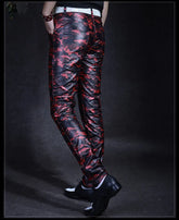 Pantalon gothique homme simili cuir camouflage