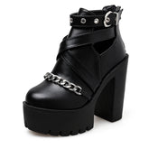 Bottine gothique femme noir à talon 13cm