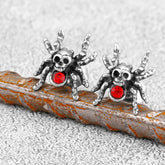 Boucles d'oreilles gothiques araignée zircon rouge