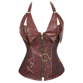 Corset gothique style cowboy chaîne cuir