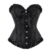 Corset gothique femme noir imprimée noir