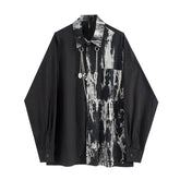 Chemise gothique bi color chaine argentée