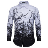 Chemise gothique homme forêt enfer bicolore