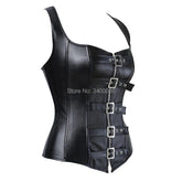 Corset gothique femme style cuir biker lanière