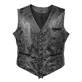 Gilet gothique homme classique cuir vielli steampunk