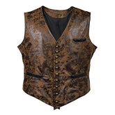 Gilet gothique homme cowboy steampunk cuir vieilli