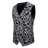 Gilet gothique homme imprimé fleurs style psychedélique