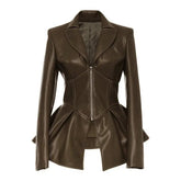 Manteau gothique femme noir style grunge cuir vegan