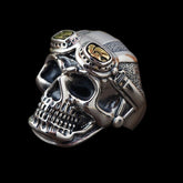 bague gothique tête aviateur de combat