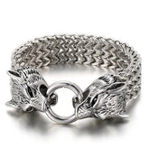 Bracelet gothique morsure de loup en acier inoxydable