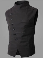 Gilet gothique homme bouton fermeture boutons diagonale