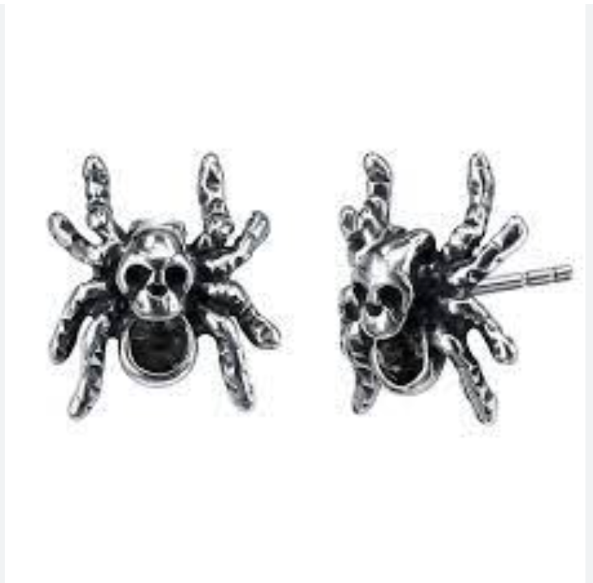 Boucles d'oreilles gothiques araignée squelette