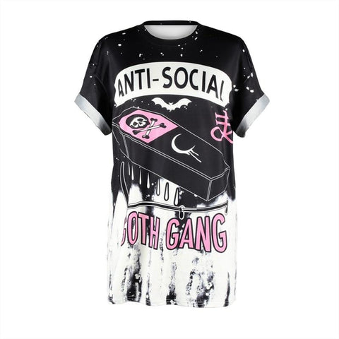 T-shirt femme Anti social goth gang