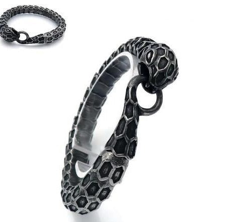 Bracelet gothique morsure de serpent acier inoxydable