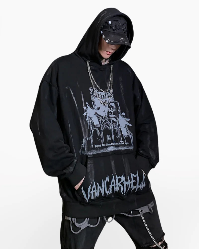 Sweatshirt gothique homme noir vangarhell