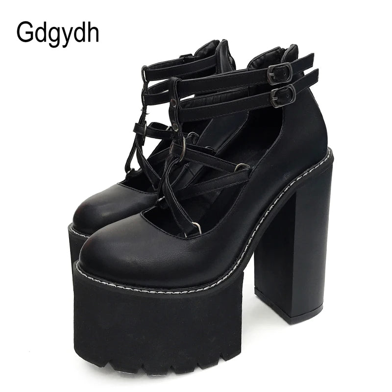 Chaussure gothique plateforme noir