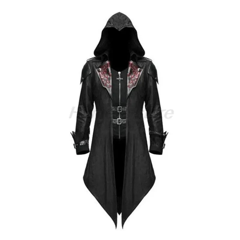 Manteau gothique homme long avec imprimé éclair
