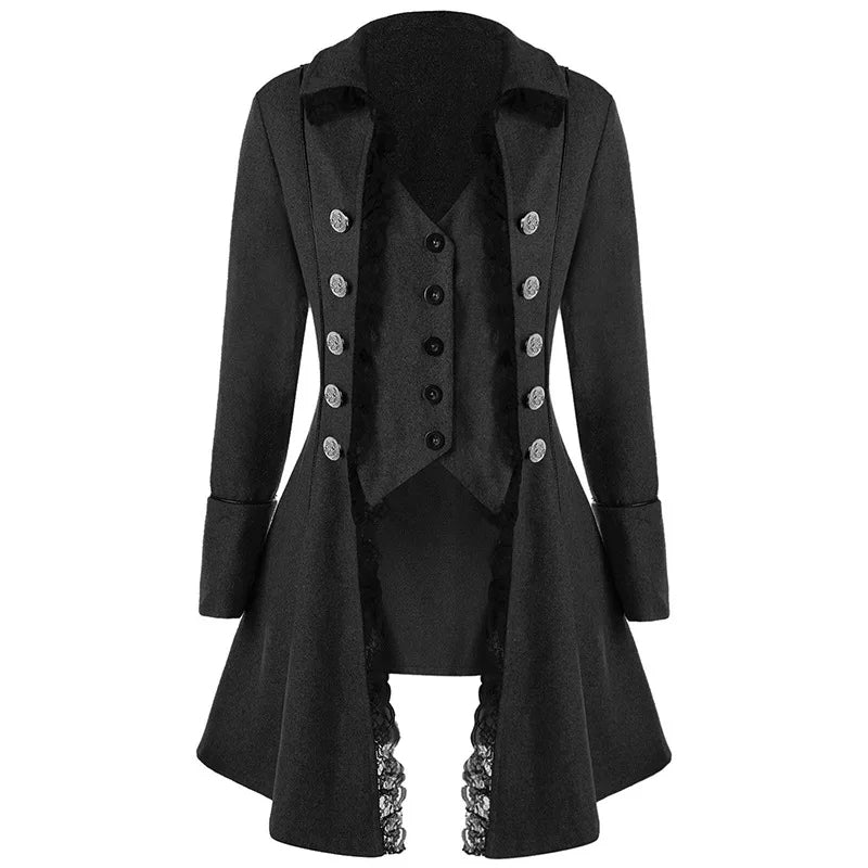 Manteau gothique femme fit and flair noir