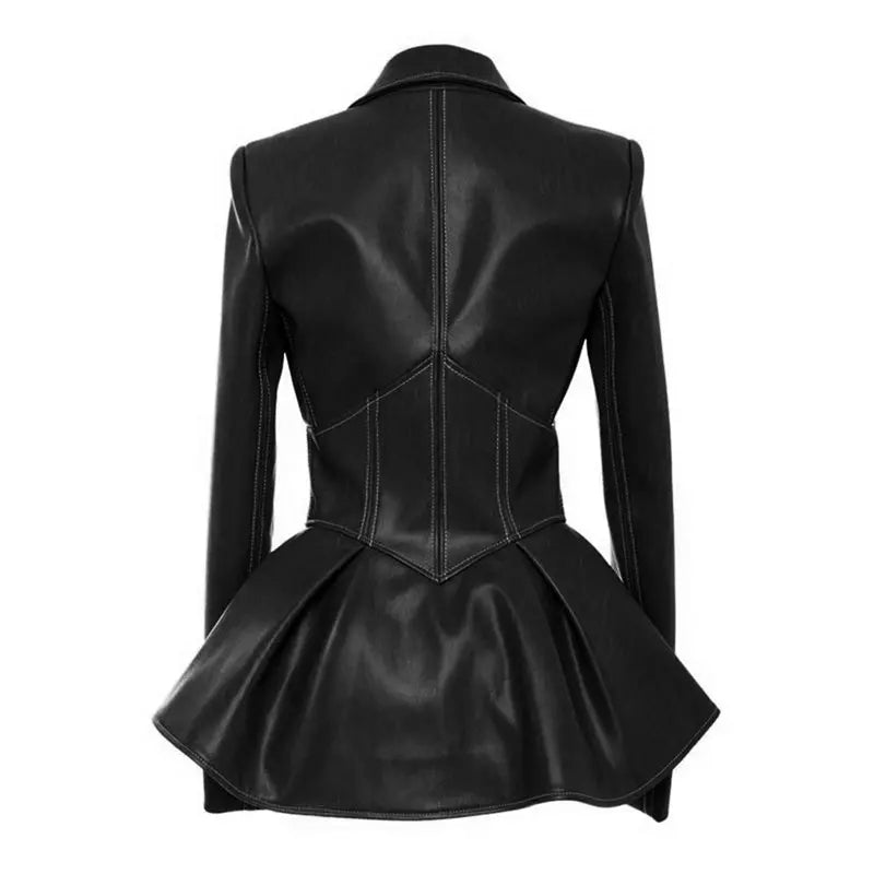 Manteau gothique femme noir style grunge cuir vegan