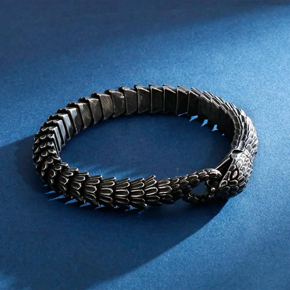 Bracelet gothique serpent de fer en acier inoxydable